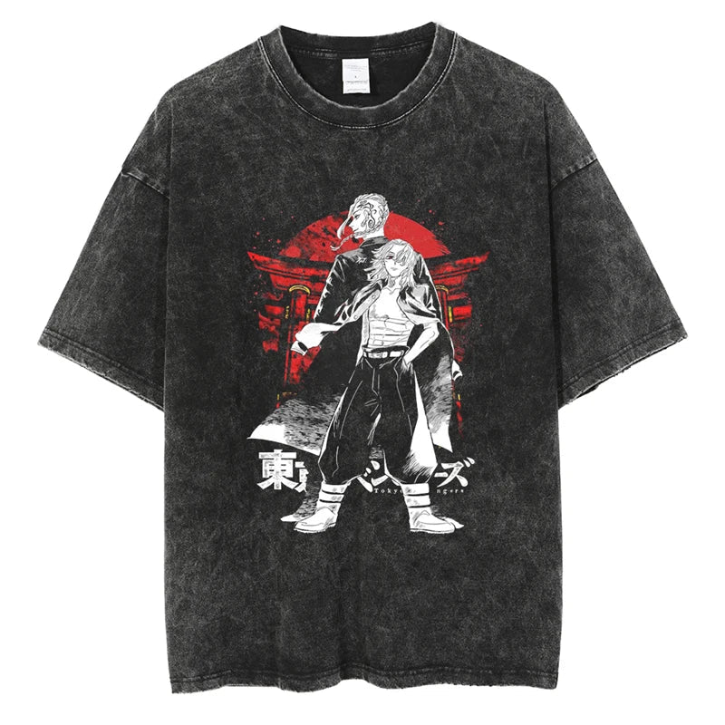 Tokyo Revengers Manji Brotherhood Oversized Vintage T-Shirt