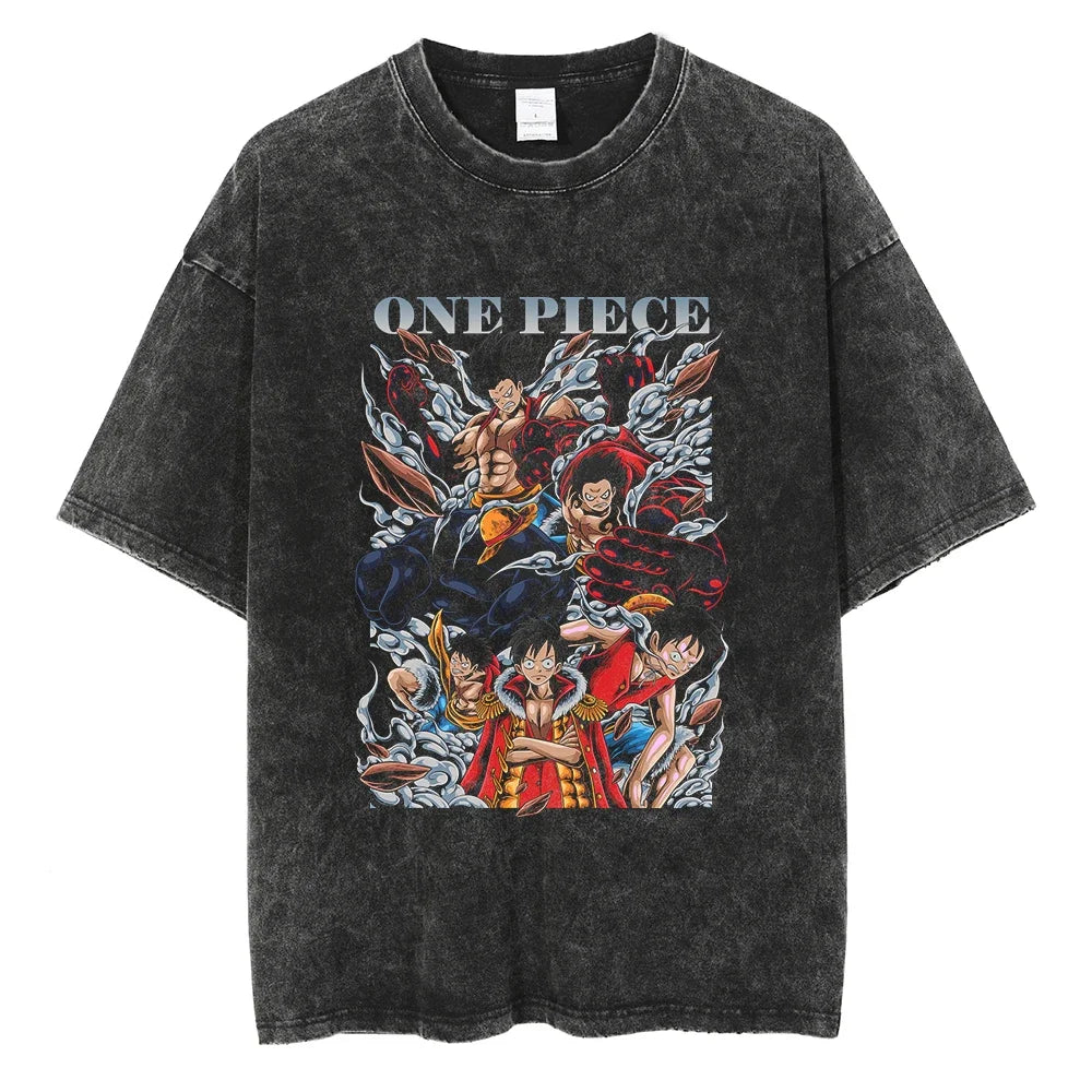 One Piece Pirate Gang Graphic Vintage T-Shirt