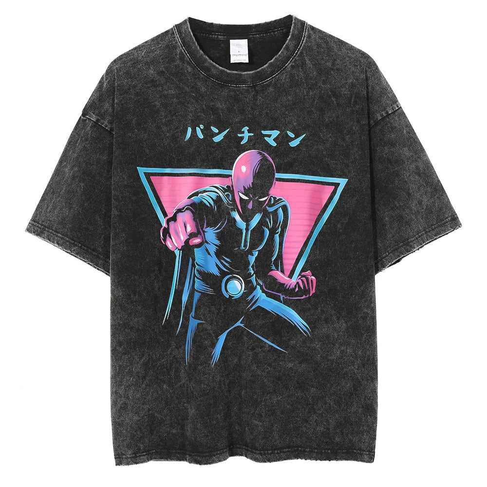 One Punch Man Saitama Caped Baldy Vintage T-Shirt