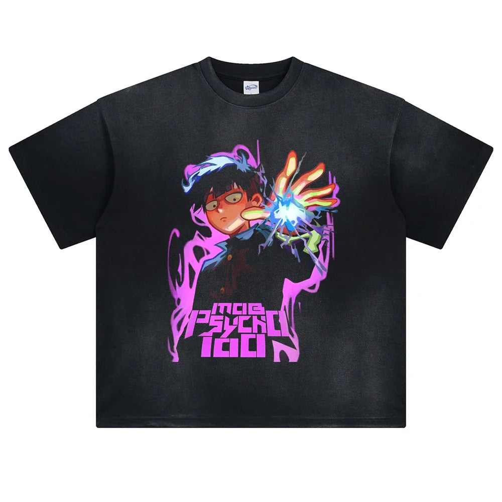 Mob Psycho Mob's Explosion Oversized Vintage T-Shirt