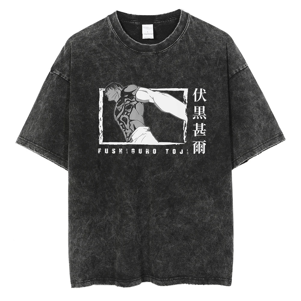 Jujutsu Kaisen Toji No Cursed Energy, No Mercy Oversized Vintage T-Shirt