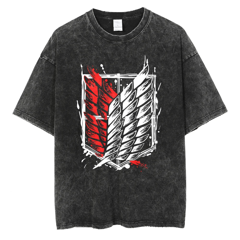 Attack on Titan Freedom's Wings Oversized Vintage T-Shirt