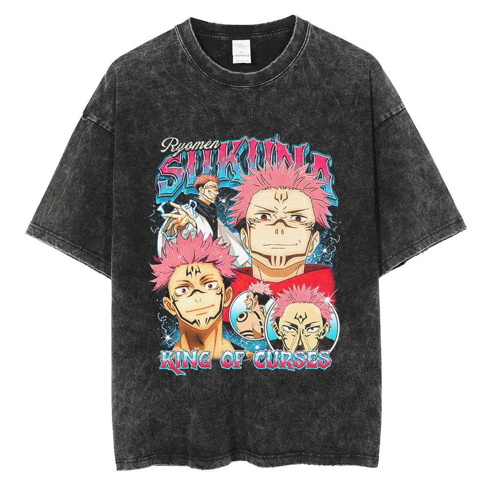 Jujutsu Kaisen Sukuna Vessel of Destruction Oversized Vintage T-Shirt