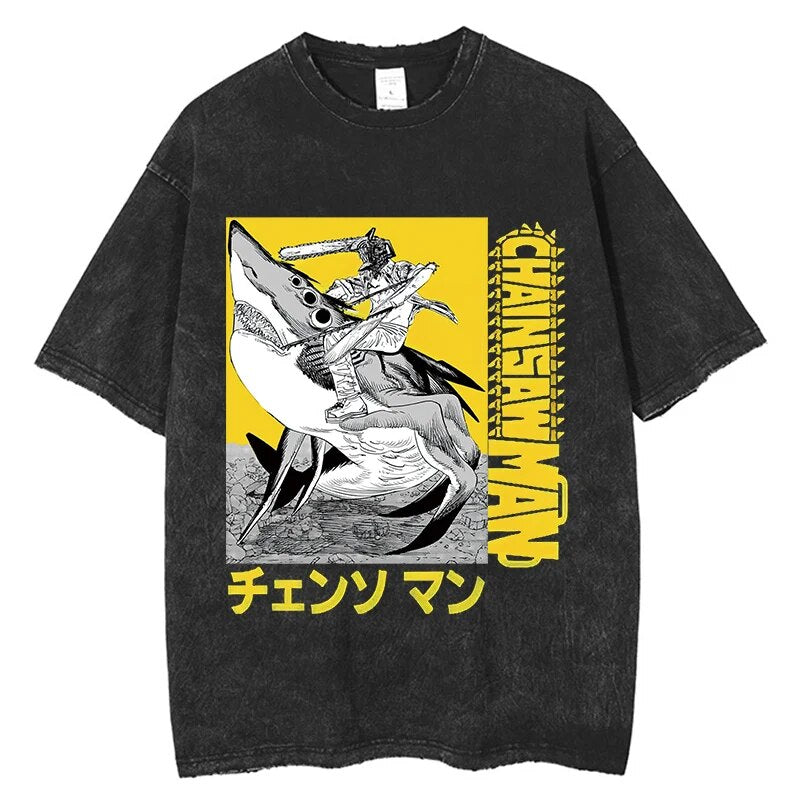Chainsaw Man Shark Slayer Vintage T-Shirt