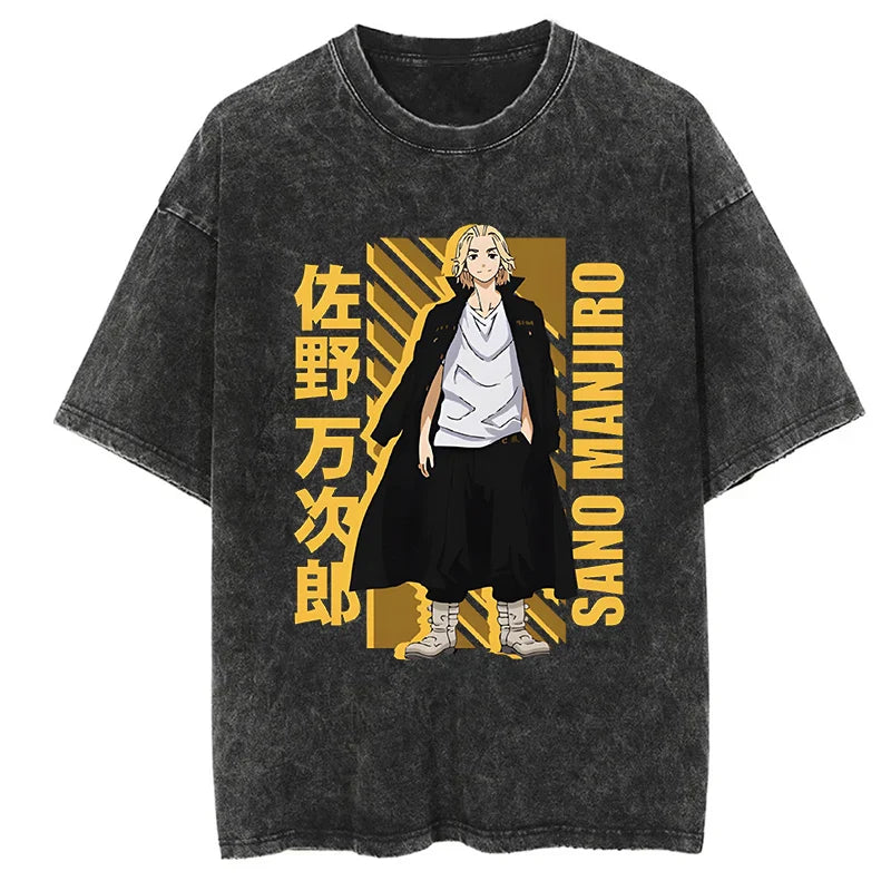 Tokyo Revengers Mikey Manji King Oversized Vintage T-Shirt