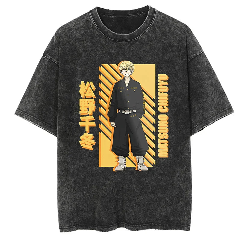 Tokyo Revengers Matsuno Fiery Protector Oversized Vintage T-Shirt