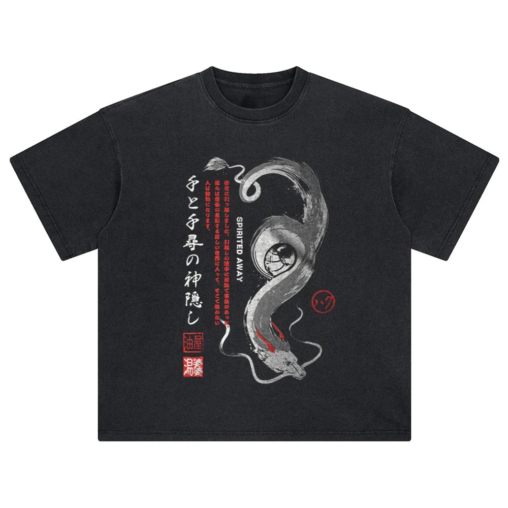 Spirited Away Haku Dragon Oversized Vintage Shirt