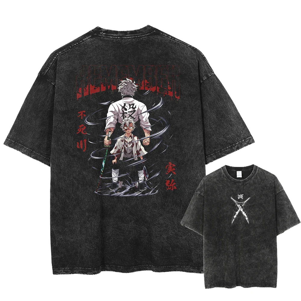 Demon Slayer Sanemi Master of the Wind Oversized Vintage T-Shirt