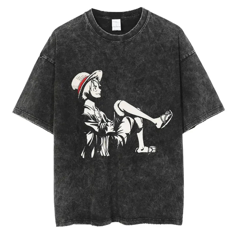 One Piece Luffy Straw Hat Wanderer Vintage T-Shirt