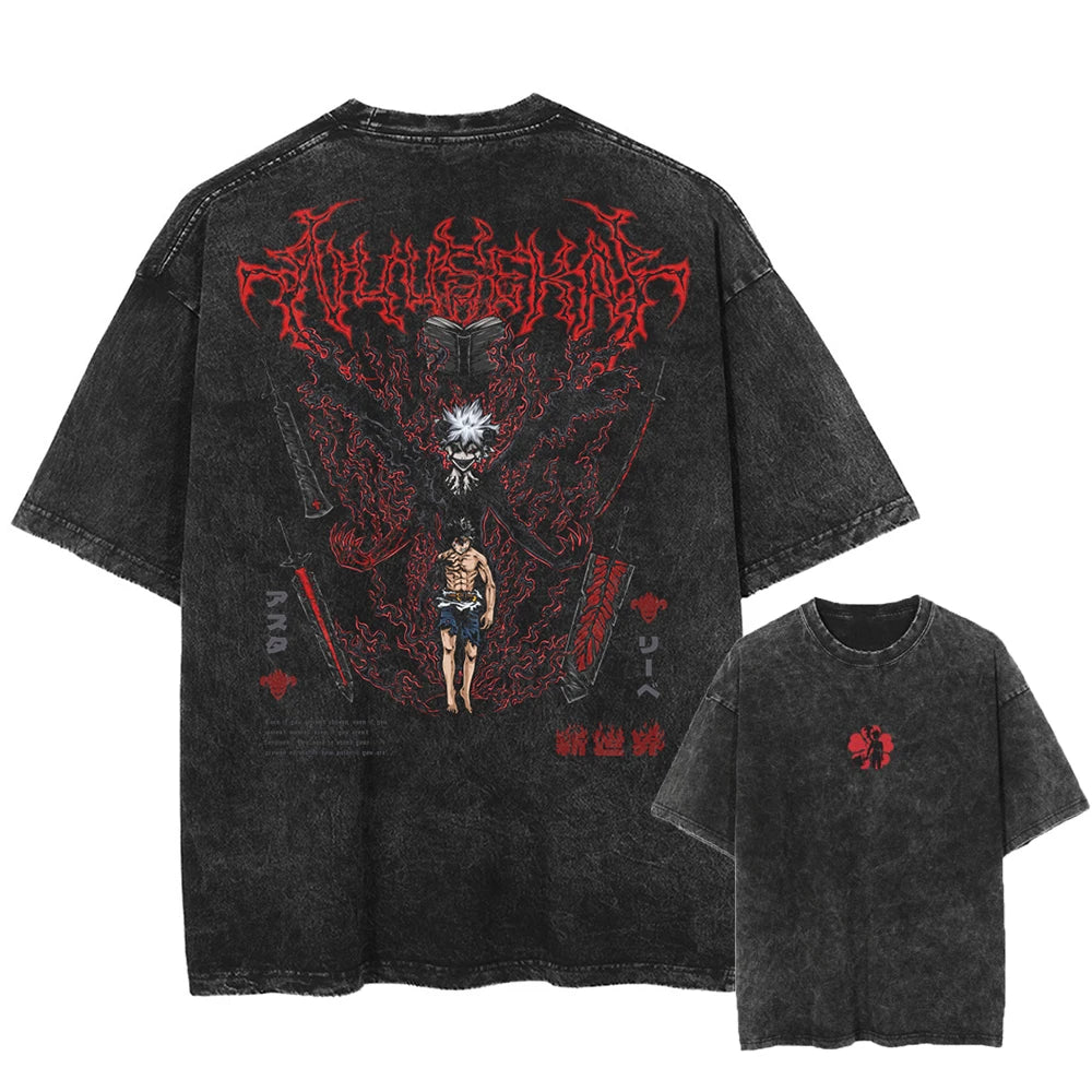 Black Clover Asta Power of the Grimoire Oversized Vintage T-Shirt