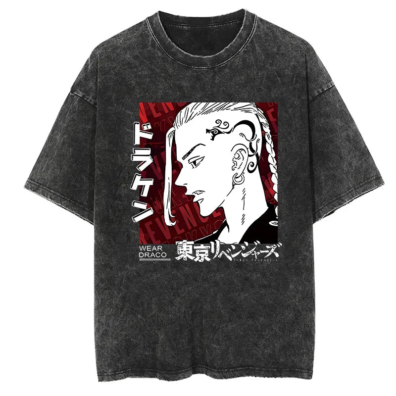 Tokyo Revengers Draken Tattooed Warrior Oversized Vintage T-Shirt