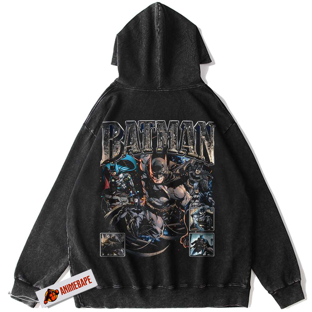 Vintage Batman Hoodie for Men, DC Comics Style Sweatshirt