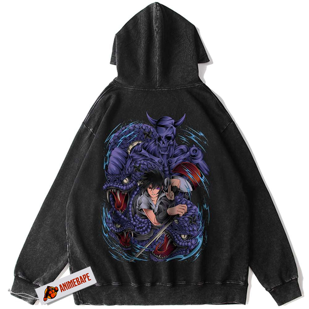 Sasuke Uchiha Naruto Vintage Hoodie | Anime Inspired Sweatshirt