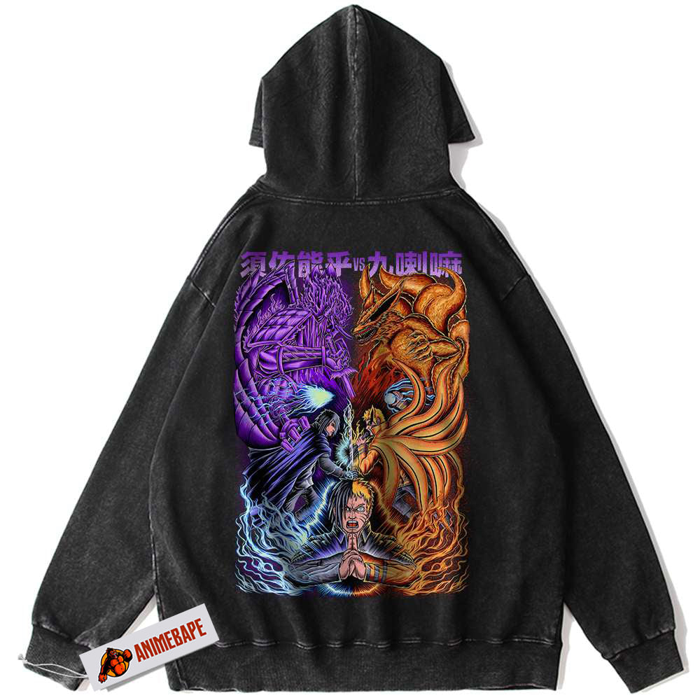 Sasuke Uchiha Vintage Anime Hoodie for Naruto Fans