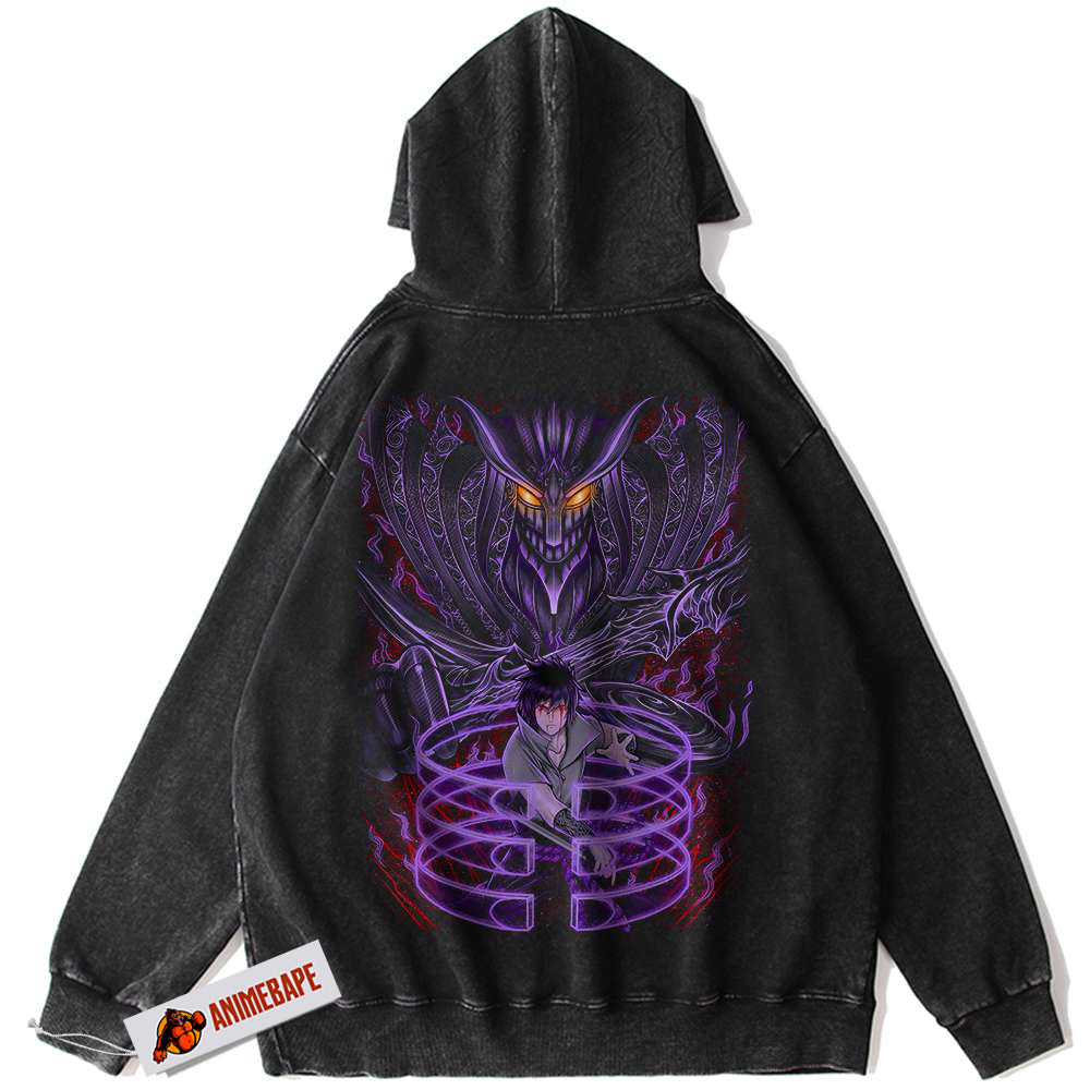 Sasuke Uchiha Naruto Vintage Anime Hoodie for Men and Women