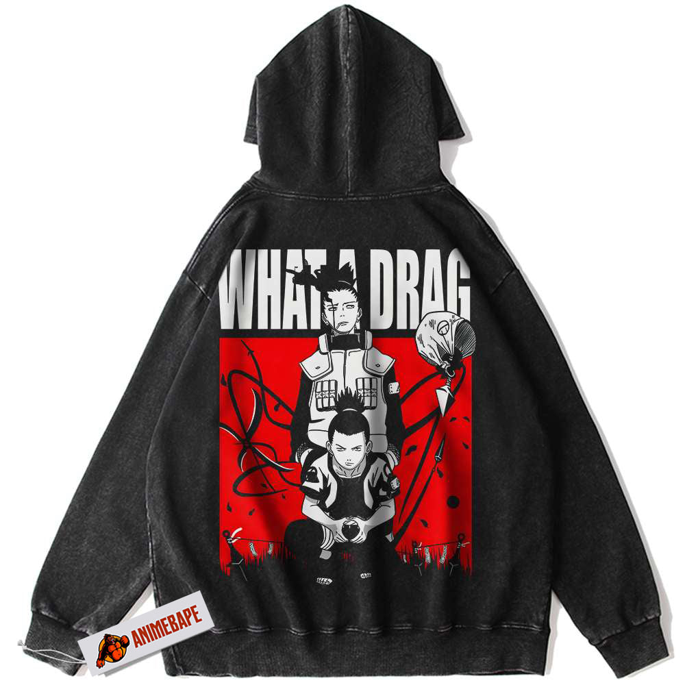 Shikamaru Nara Anime Hoodie, Naruto Vintage Pullover Hoodie
