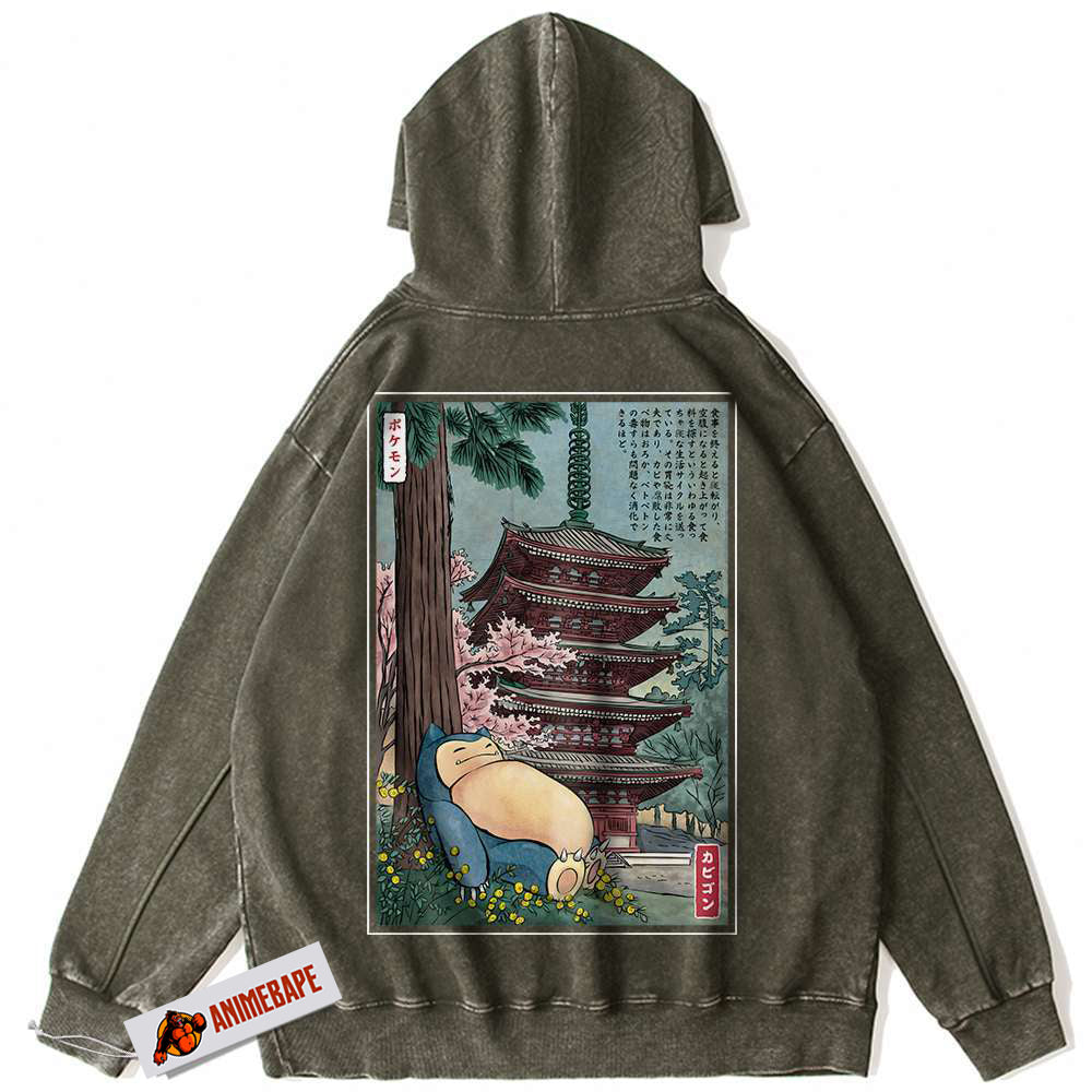 Pokemon Snorlax Vintage Hoodie, Cute Anime Kids Sweatshirt
