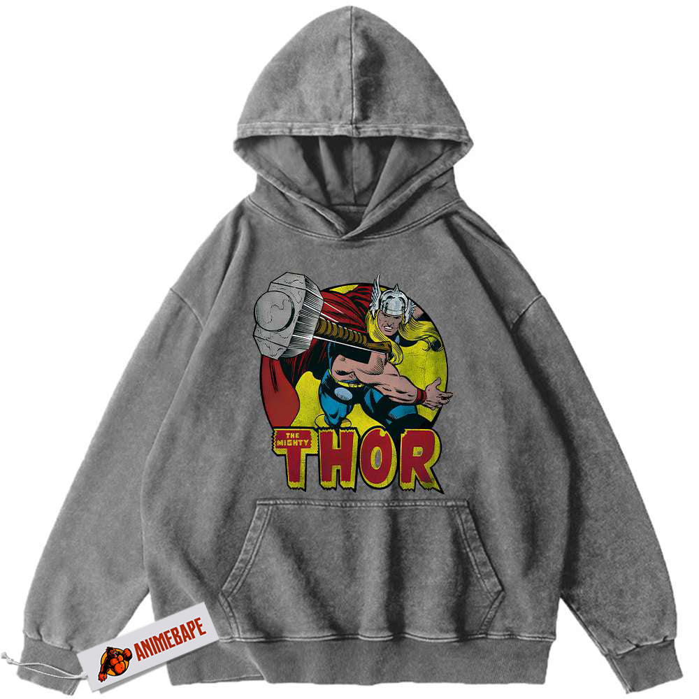 Vintage Thor Hoodie, Marvel Comics Design - Graphic Hoodie