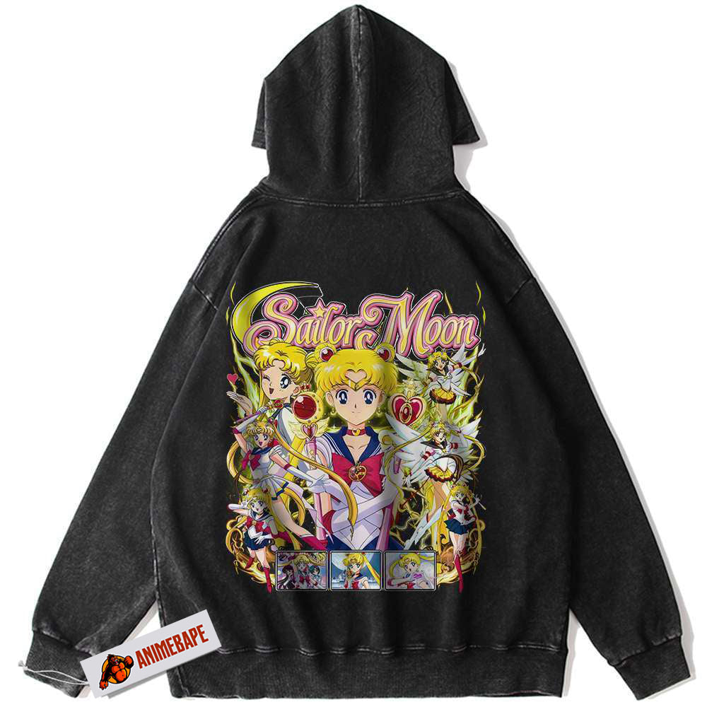 Sailor Moon Usagi Tsukino V3 Vintage Hoodie, Anime Hoodie for Fans