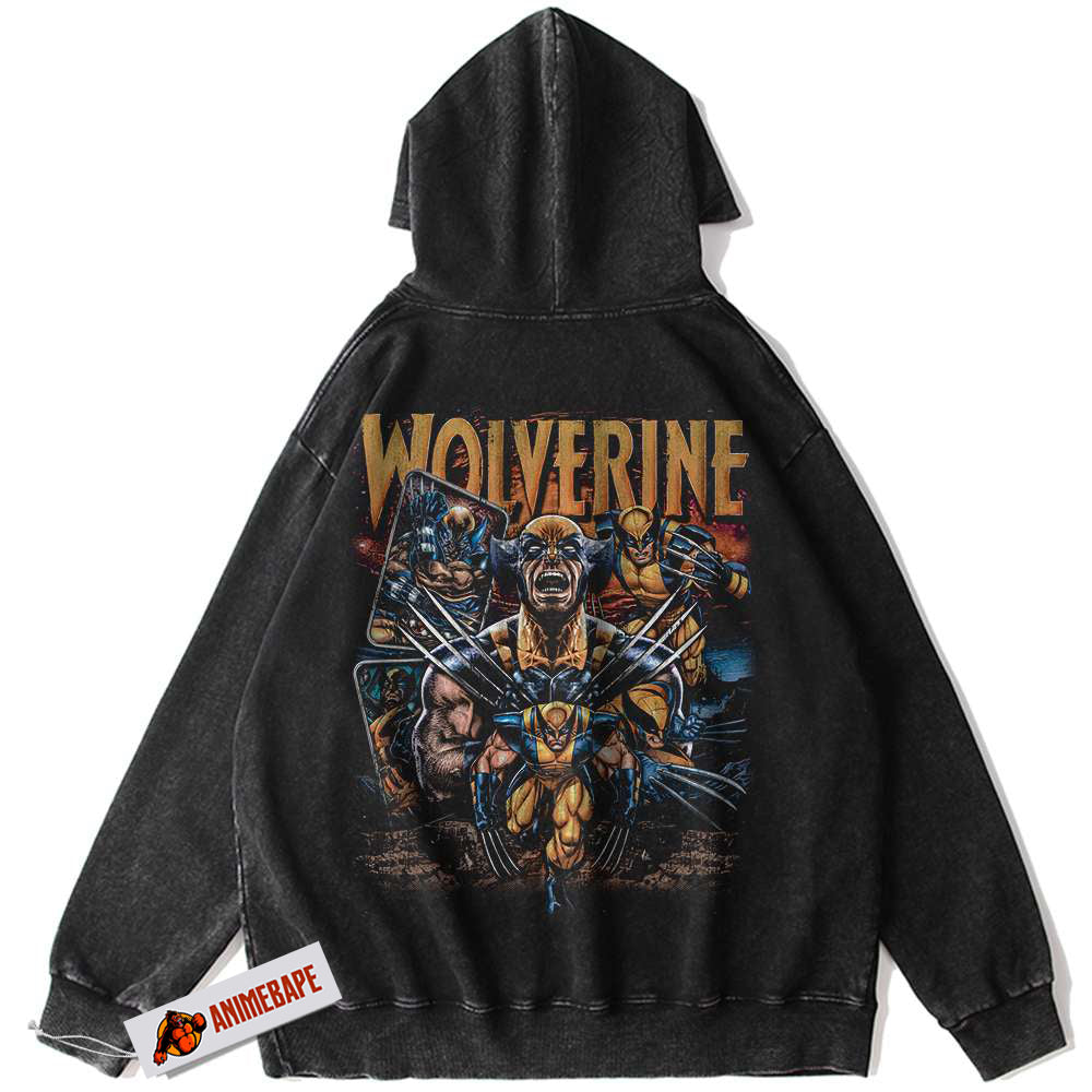 Wolverine X-Men Vintage Hoodie, Marvel Comics Apparel for Fans