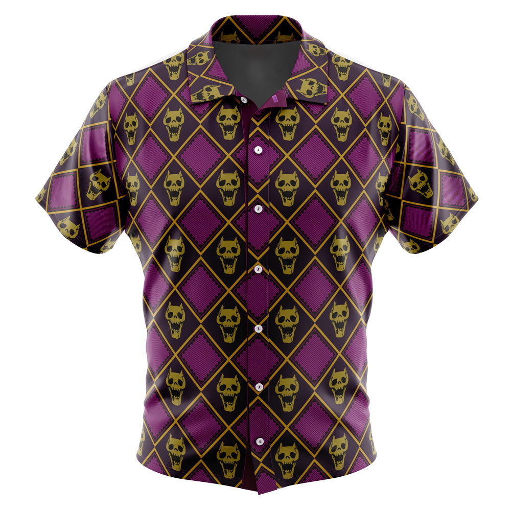 Yoshikage Kira Killer Queen Jojo’s Bizarre Adventure Button Up Hawaiian Shirt